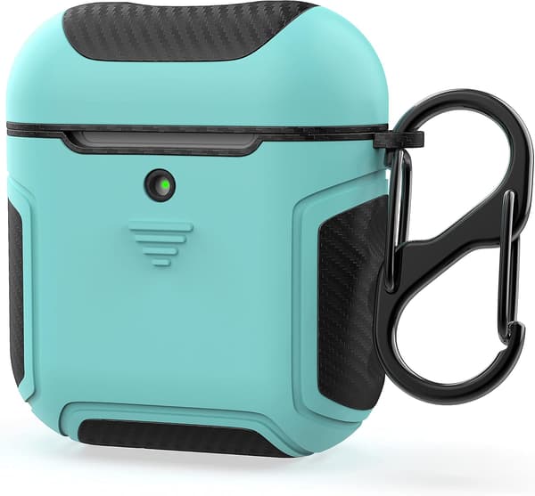 HÅRDT SILIKONEETUIS TIL AIRPODS 1/2 MINTSORT