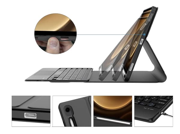 Pekplatta näppäimistön pidike Samsung Galaxy Tab S9 FE ja S10 FE 10.9"