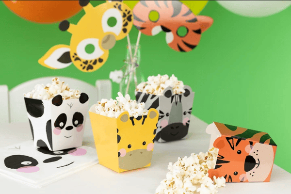Safari Animals Popcorn Spandæsker 4 stk.