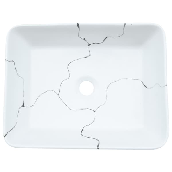 vidaXL bordvask, hvid, rektangulær, 46x35,5x13 cm, keramik