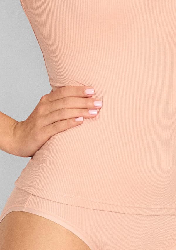 Top dame beige stribet termisk Poupee Marilyn M