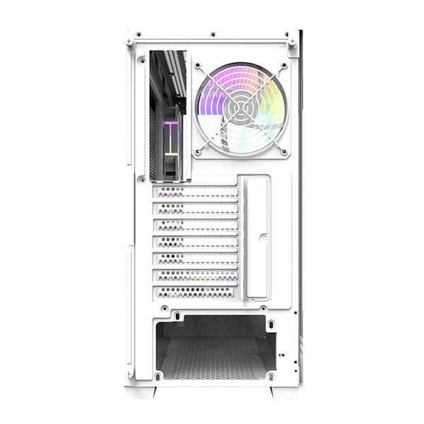 Darkflash DS900 computerkabinet (hvid) + 7 ARGB-blæsere