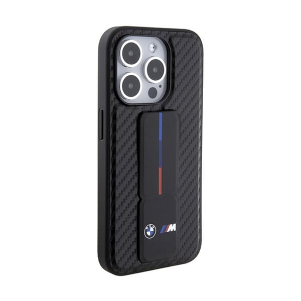 BMW Grip Stand Smooth & Carbon - iPhone 15 Pro-skal (svart)