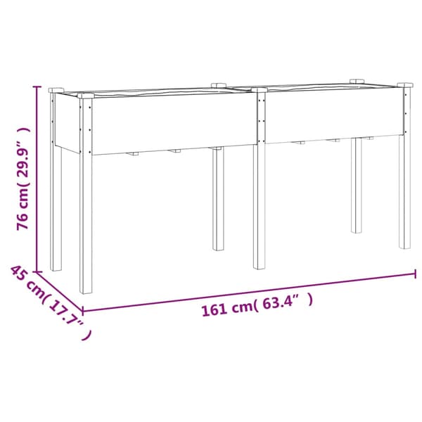 vidaXL Brunt växtställ med foder 161x45x76 cm granträ