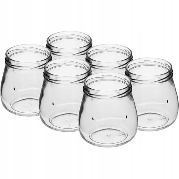 Sylteglas med sorte låg 6 stk 500 ml