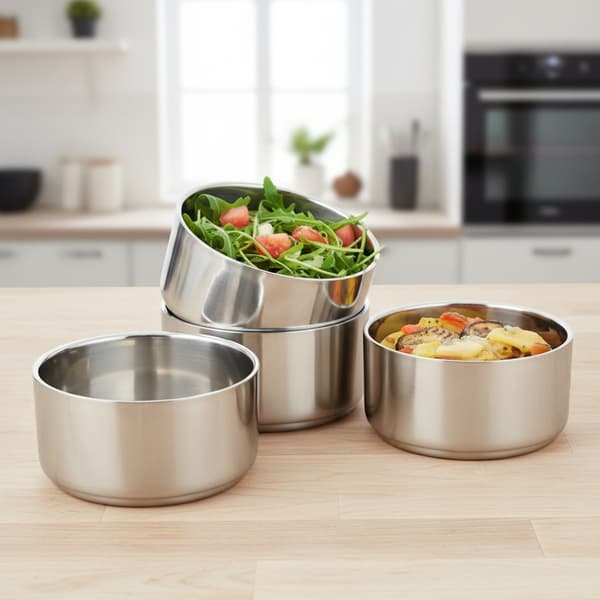 Termisk frokostboks i stål 4-lags 4x900 ml