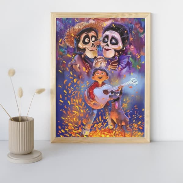 MÅLNING MED SIFFROR MED RAM Disney Coco-målningar 40x50 cm