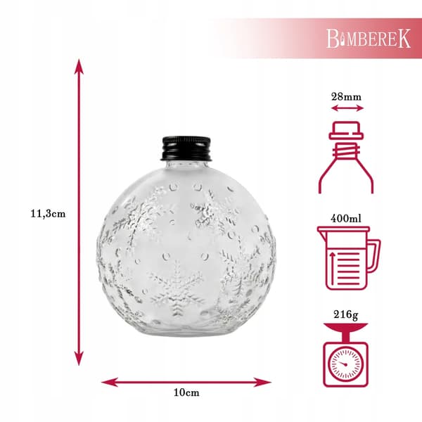 5x Glasflaskor BOMBKA 400 ml Kork Julklappslikörer