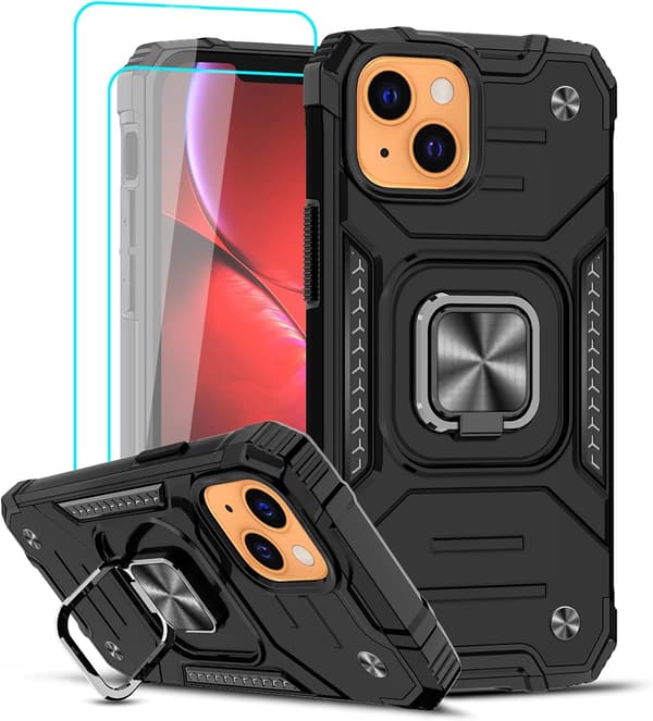 ETUI TIL APPLE IPHONE 13 MINI ARMOR SORT + 2 STK. HÆRDET GLAS