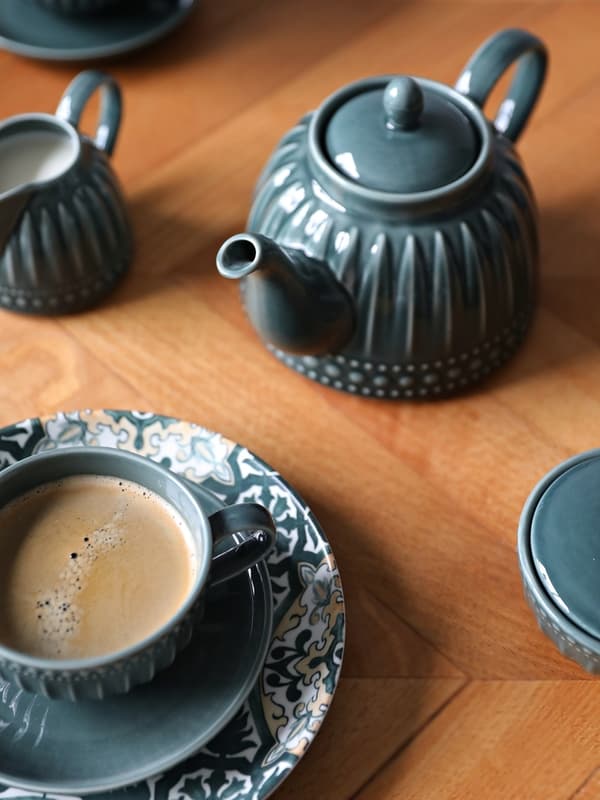 KOP MED UNDERKOP TIL KAFFE OG TE 250 ml MOSAIQUE OLIVE LINE