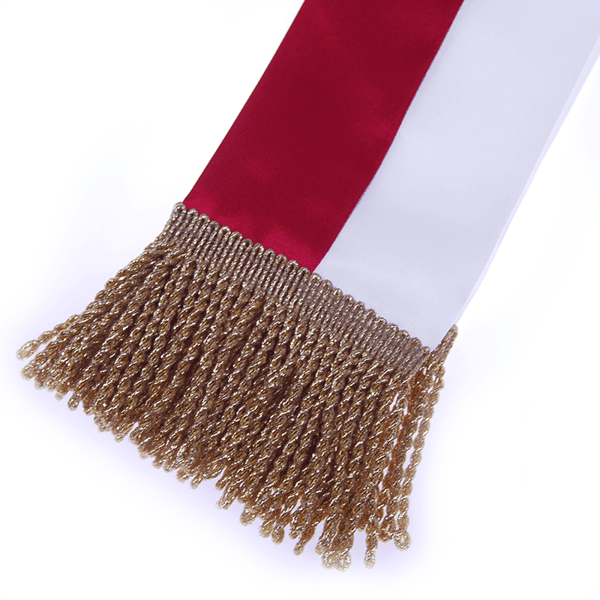 Hvid-rød sash til flagbærer 10 cm