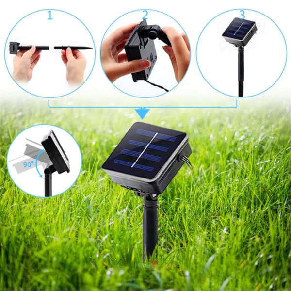 SOLAR LED GUIRLANDE VIOLETTE TIL BALKON TERRASSE HAVELYS 50LED 7M