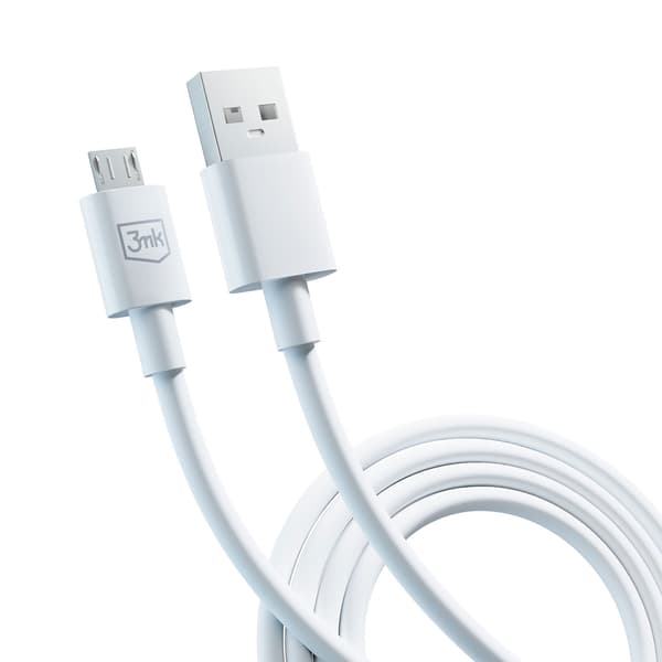 Tilbehør - 3mk Hyperkabel A til Micro 1,2m 5V 2,4A Hvid