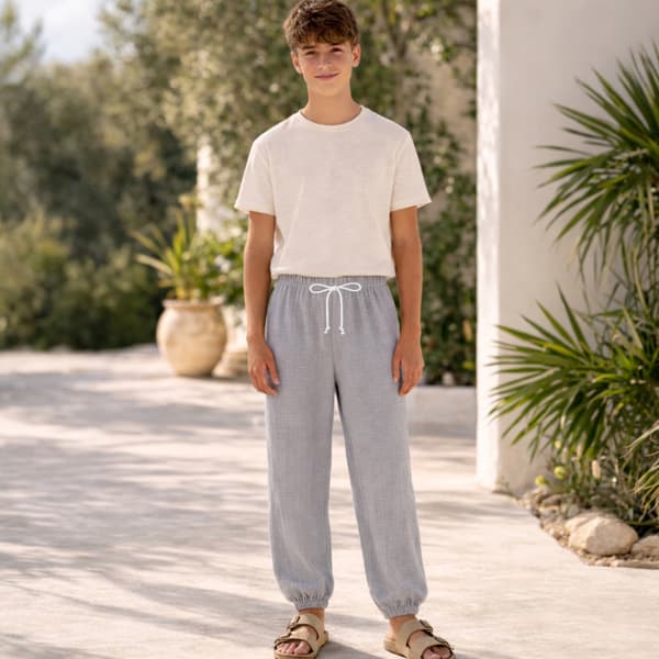 Børne muslinshorts 158 sommerbukser til børn til sommer grå