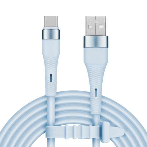 Kabel USB - USB typu C 1 m 15W silikonowy niebieski Kruger&Matz Basic