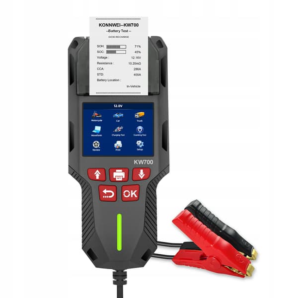 EM BATTERITESTER 6V/12V/24V KONNWEI MED PRINTER