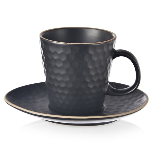 Espressokop med underkop keramisk sort TEA TIME 95 ml
