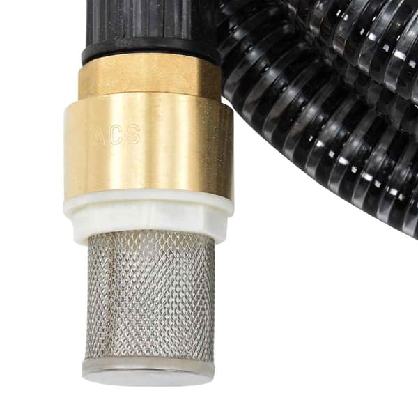 vidaXL sugeslange med messingkoblinger sort 1,1" 4 m PVC