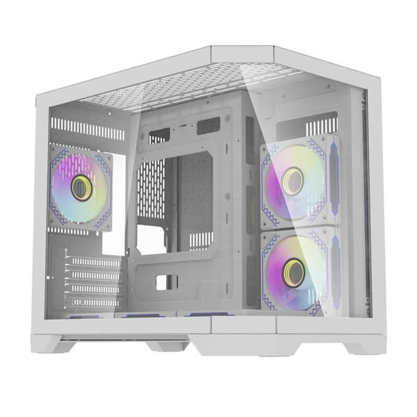 Darflash FT418 computerkabinet + 6 aRGB-blæsere (hvid)
