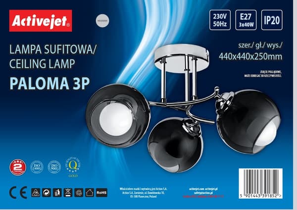 Activejet AJE-PALOMA 3P E27 3x40W riippuvalaisin