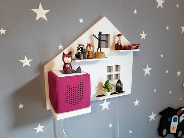 Hylde / Display til lydfigurer til Toniebox-systemet - Domek