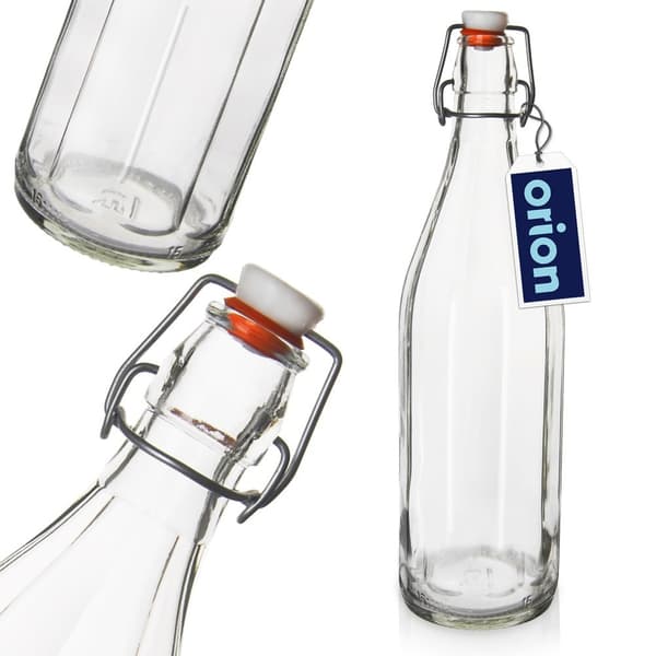Glasflaske med klips 750 ml