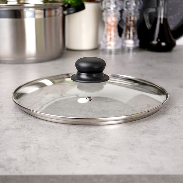 Black&Wood granitpanna med glasklock 24 cm