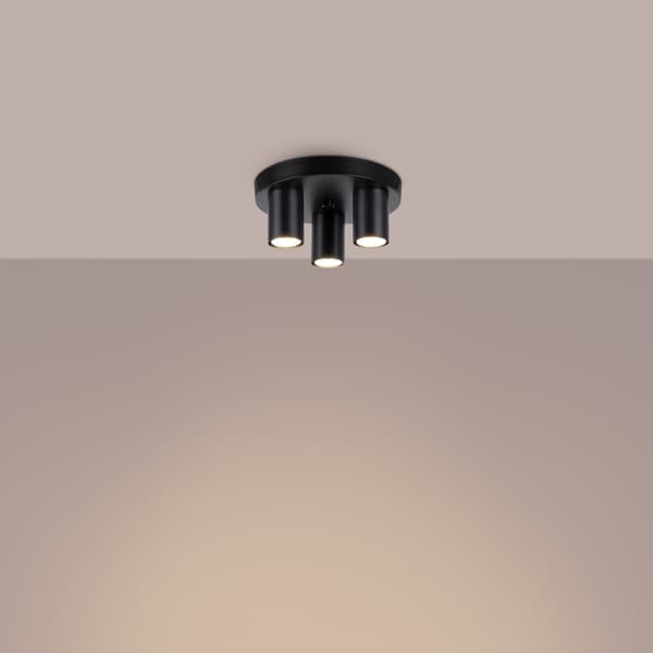 Loftlampe Lagos 3 GU10 sort Sollux SL.1466