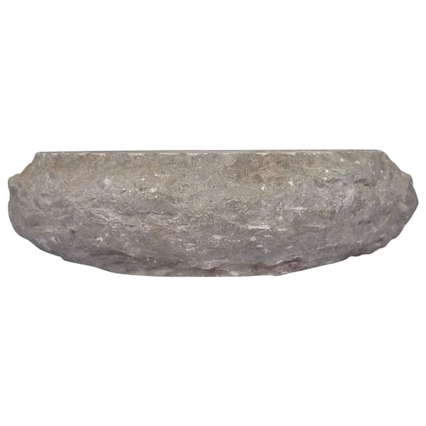 vidaXL håndvask, Ø40x12 cm, marmor, grå