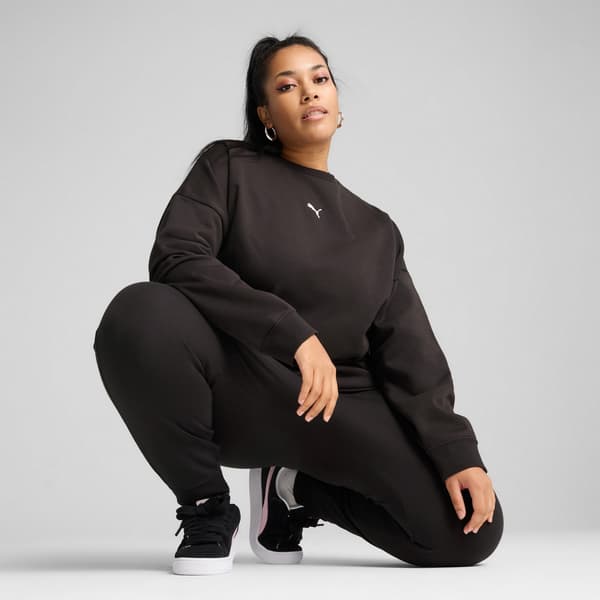 Puma ESS OVERSIZED CREW FL dame sweatshirt sort 68540001 r M