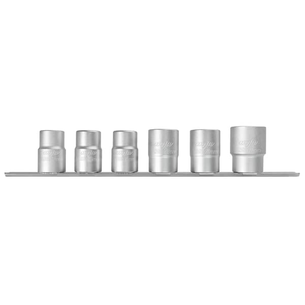 3/4" hylsysarja, 6-kulmaiset, 17-27 mm, kiskolla