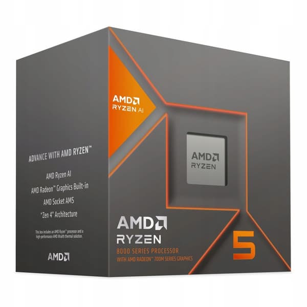 AMD Ryzen 5 8600G-processor, 6 kärnor, 12 trådar, 4,3–5 GHz