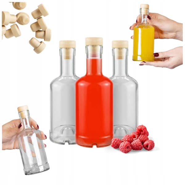 50x Tadek glasflaskor 250ml för likörer alkohol juice present
