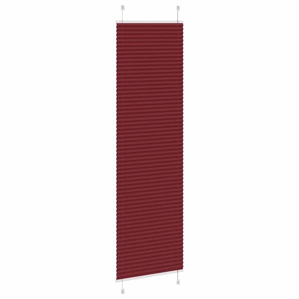 vidaXL Plisserad gardin vinröd 65x200 cm tygbredd