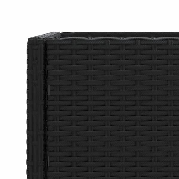 vidaXL haveplantekasse med hylde, sort, polyrattan