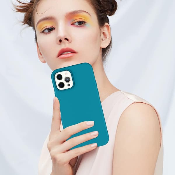 Apple iPhone 12 Pro Max -suojakuori, tummansininen, silikoni