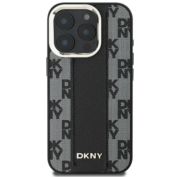 DKNY DKHMP16LPCPVSLK iPhone 16 Pro 6.3 sort/sort hårdt cover med ternet mønster og Magsafe