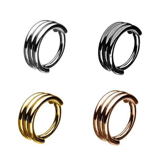Dekorativ sort clicker hoop-ørering - K-007 1.2/10