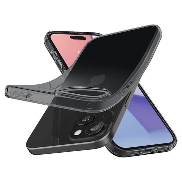 Spigen Crystal Flex Cover til iPhone 15 Plus - Grå-Transparent