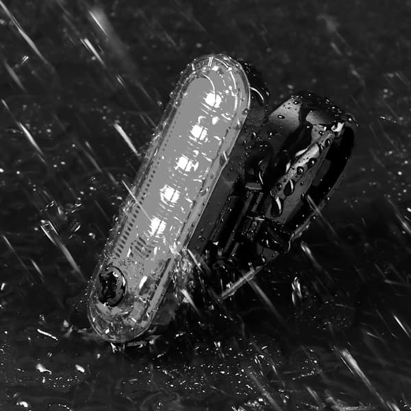 Vit LED-framlykta USB gummirem 12h vattentät