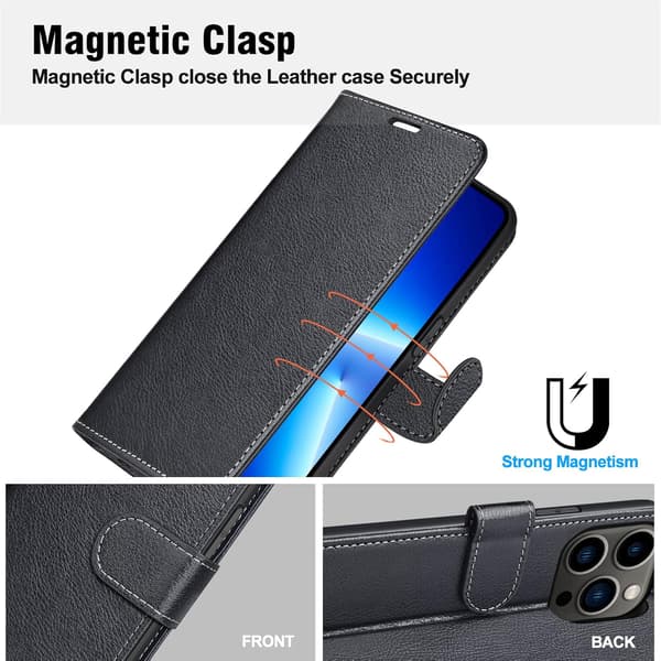COVER TIL APPLE IPHONE 13 PRO MAX LUKKET MED FLAP SORT A2484