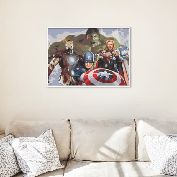 MÅLNING MED SIFFROR MED RAM Tavlor för målning - Marvel 50x40 cm