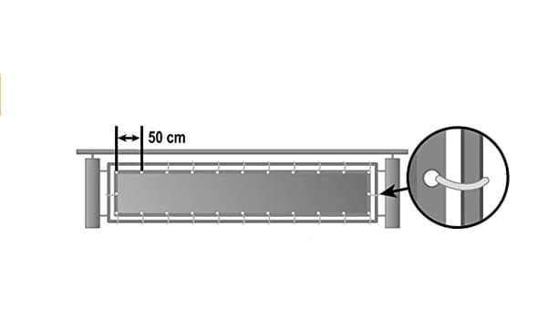 PARVEKETERASSI PEITE 95% PARVEKEMATTO VERKKO 1x5m VIHREÄ