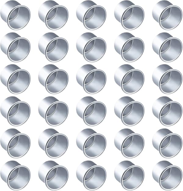 30x MINI LJUSINSATS, LITEN VAXFORM, ALUMINIUM 22 mm