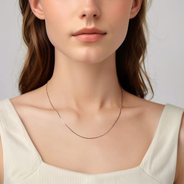 Silverkubhalsband 40 cm för berlockhängen 925 silver