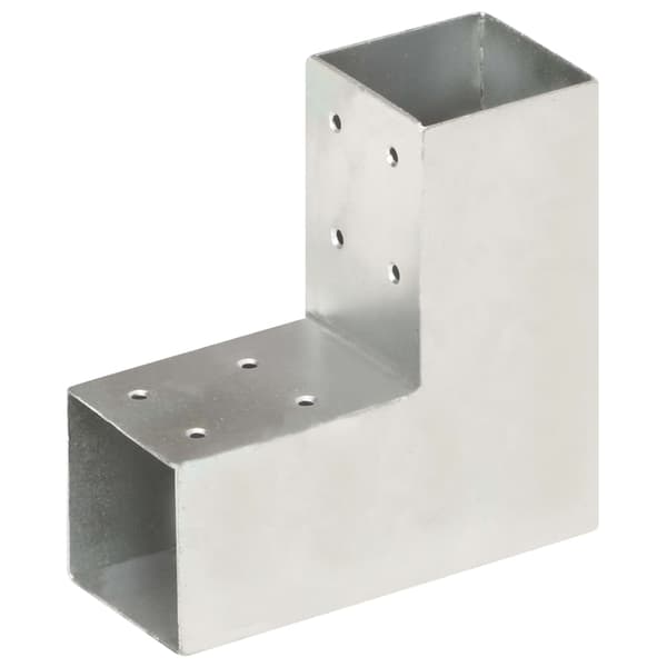vidaXL L-formad stolpkoppling, galvaniserad metall, 71x71 mm
