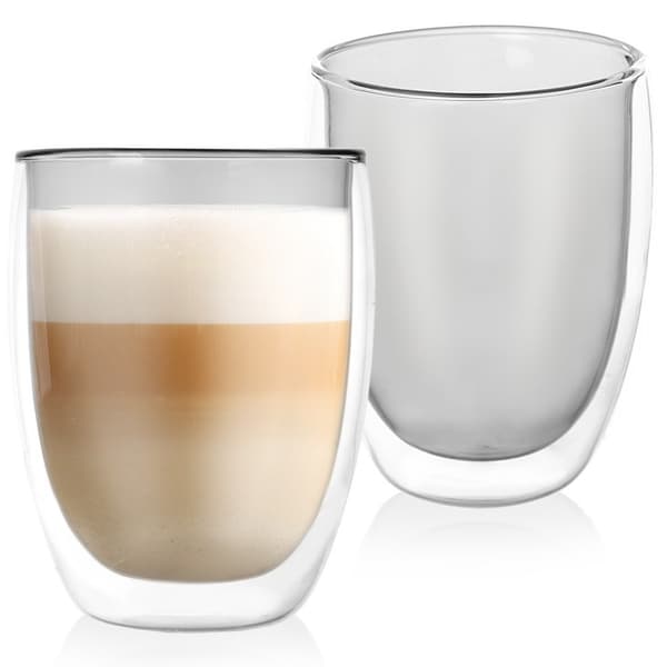 Dubbelväggiga termoglas för latte dubbel 370 ml kaffe, 2 st.