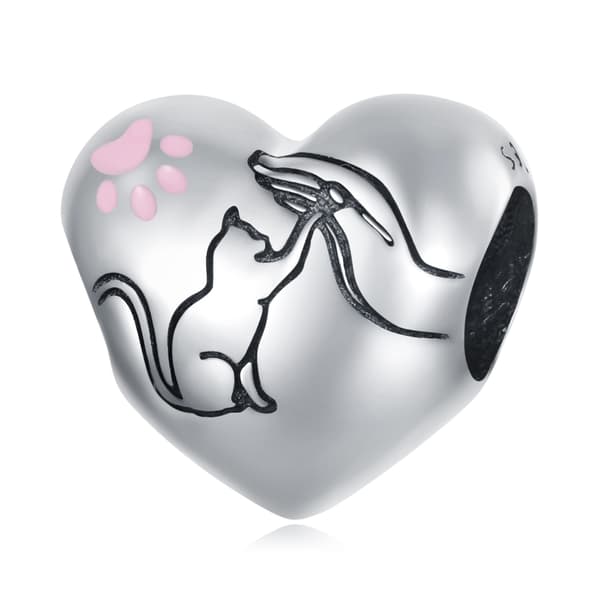 Hjärta katt människans bästa vän silverberlock 925 silver