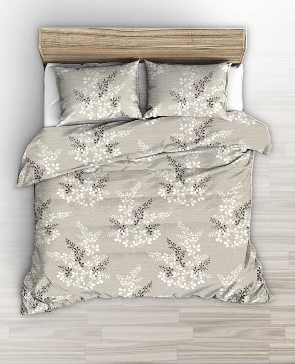 Barksängkläder 140x200 med kvistmönster beige