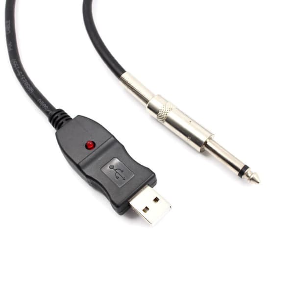 Guitarinterface adapter JACK 6,3 mm - USB 2.0 A kabel på 3 m